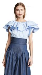 Marc Jacobs Short Sleeve Ruffle Blouse