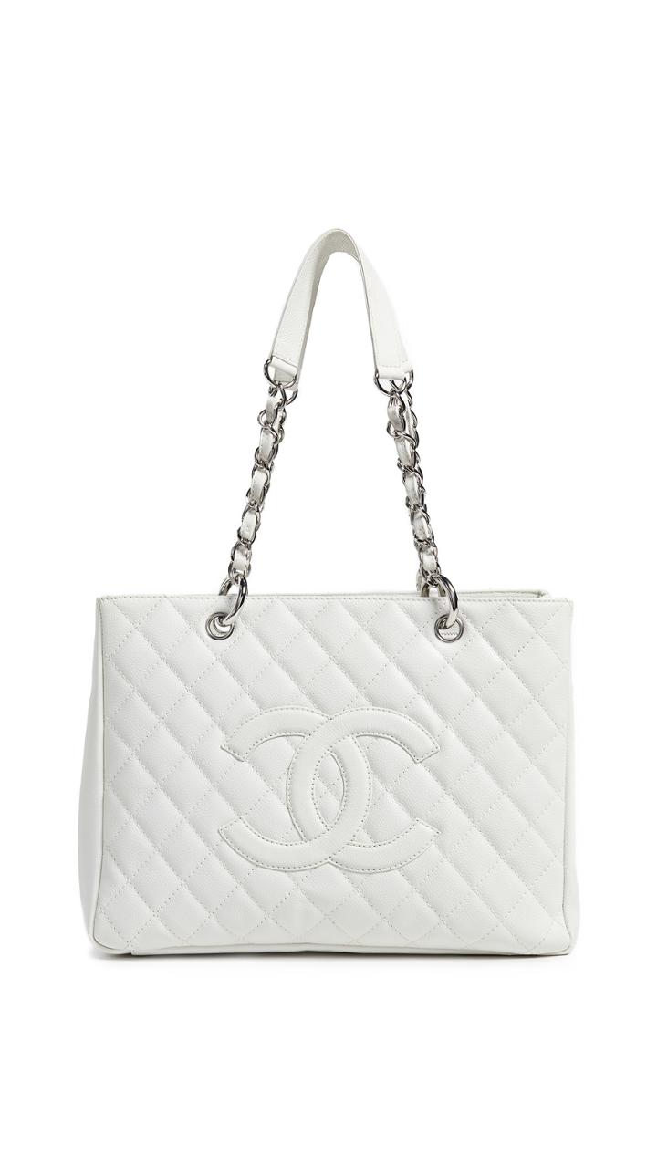 What Goes Around Comes Around Chanel White Caviar Grand Shopper Tote