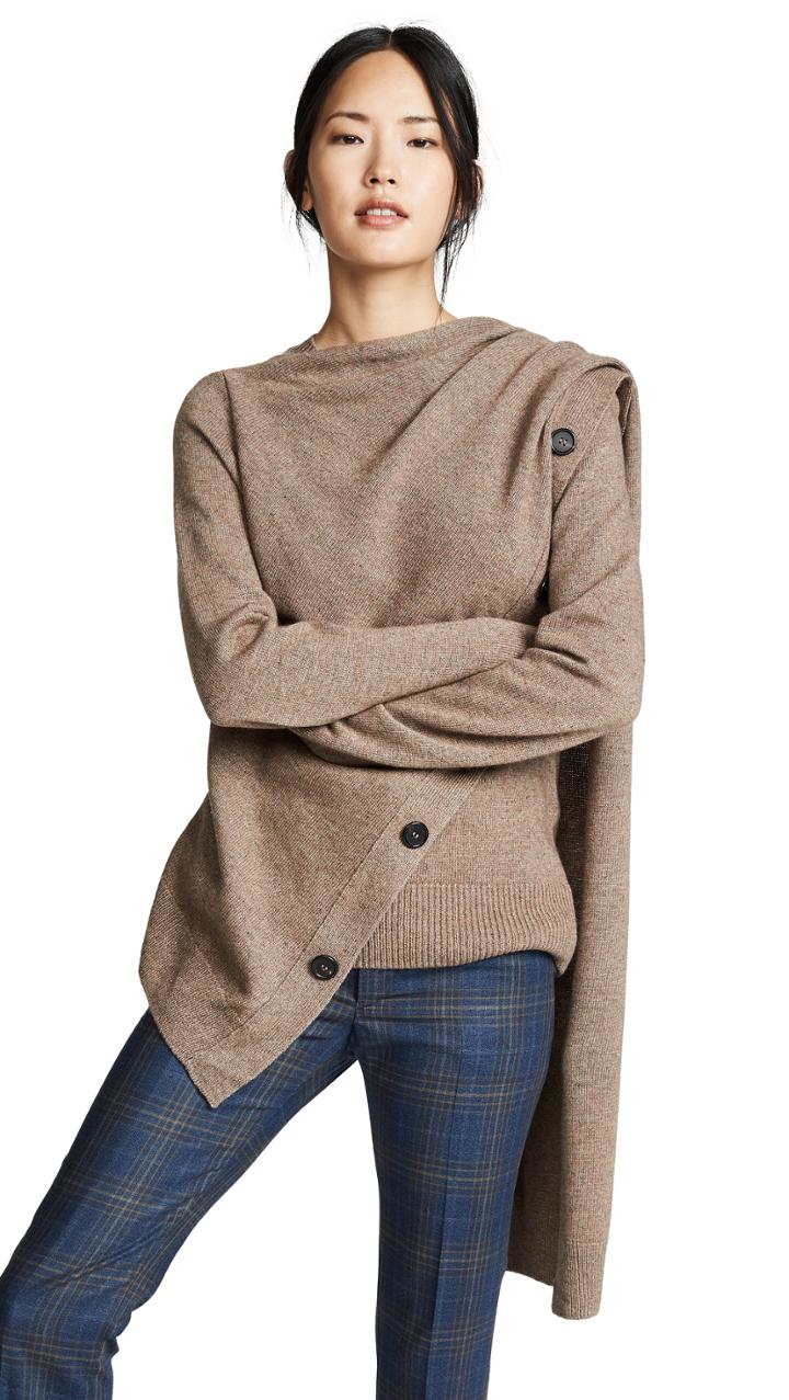 Goen J Scarfed Knit Top