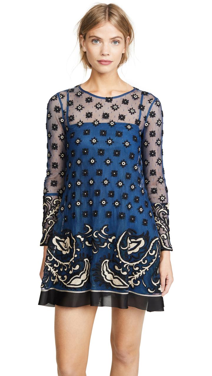 Red Valentino Floral Embroidered Dress