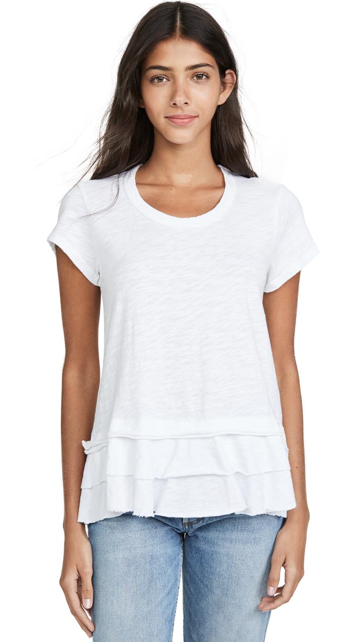 Wilt Double Tier Mock Hem Crew Tee