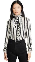 Tory Burch Striped Bow Blouse