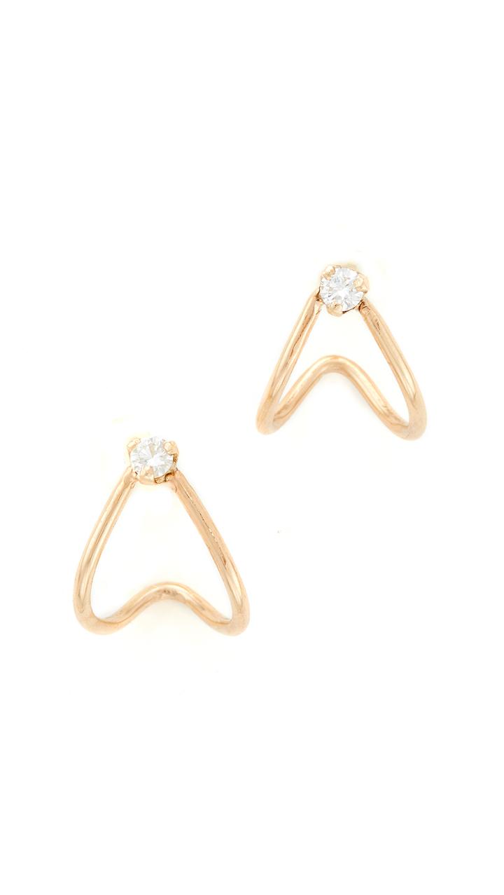 Zoe Chicco 14k Gold Huggie Diamond Hoop Earrings