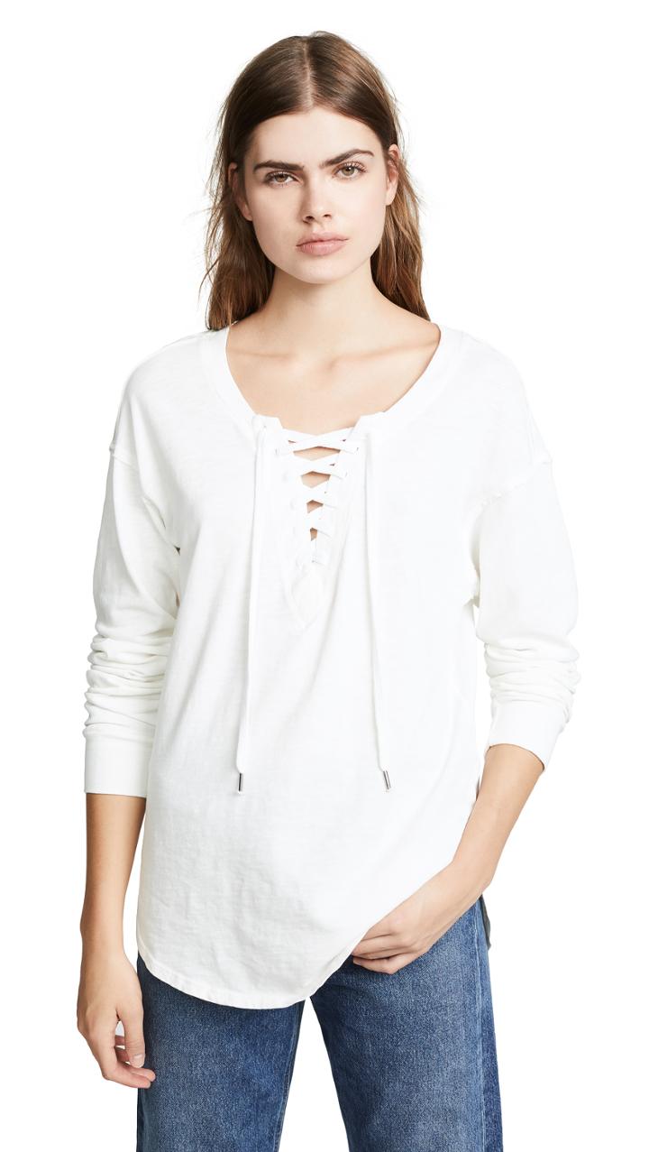Splendid Lace Up Long Sleeve