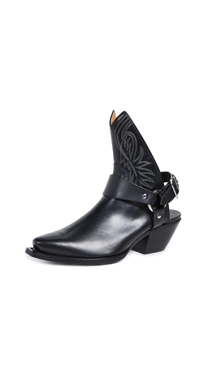 R13 Ankle Half Cowboy Boots W Harness