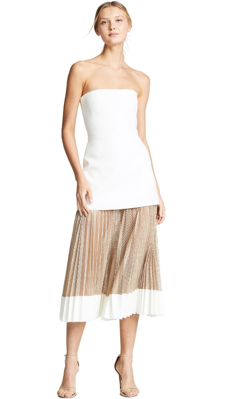 Dion Lee Net Pleat Strapless Dress