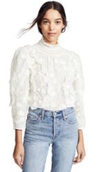 Rebecca Taylor Long Sleeve Silk Embroidered Top
