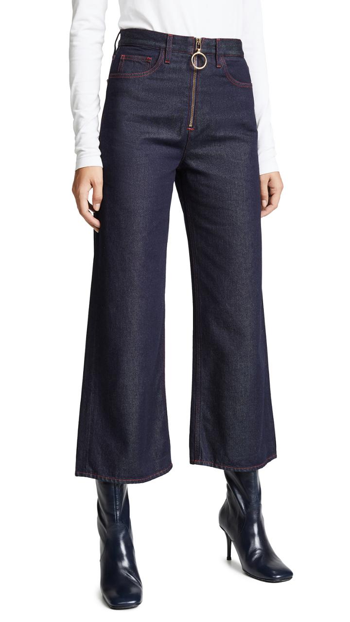 M I H Jeans Caron Wideleg Jeans With Contrast Stitching