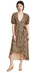 Valencia Vine Leopard Wrap Dress