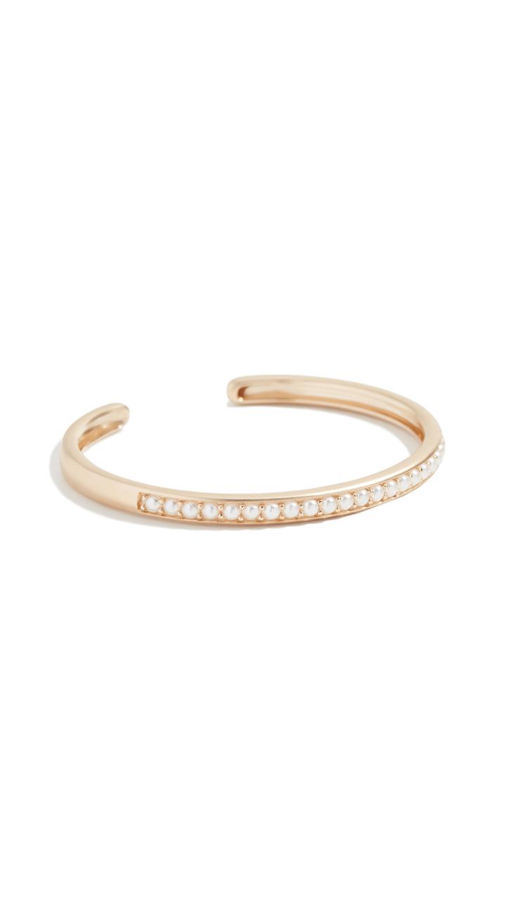 Jane Taylor 14k Oval Hinged Cuff With White Pearls