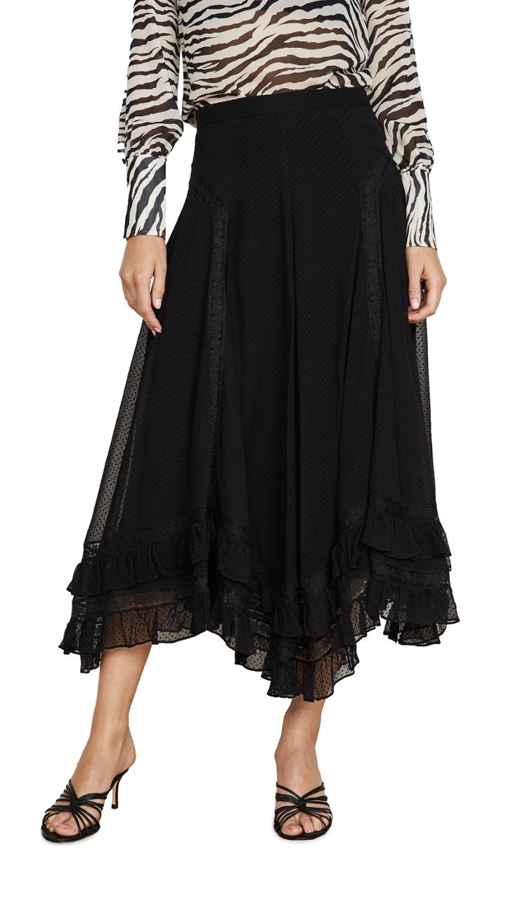 Zimmermann Sabotage Ruffle Lace Skirt