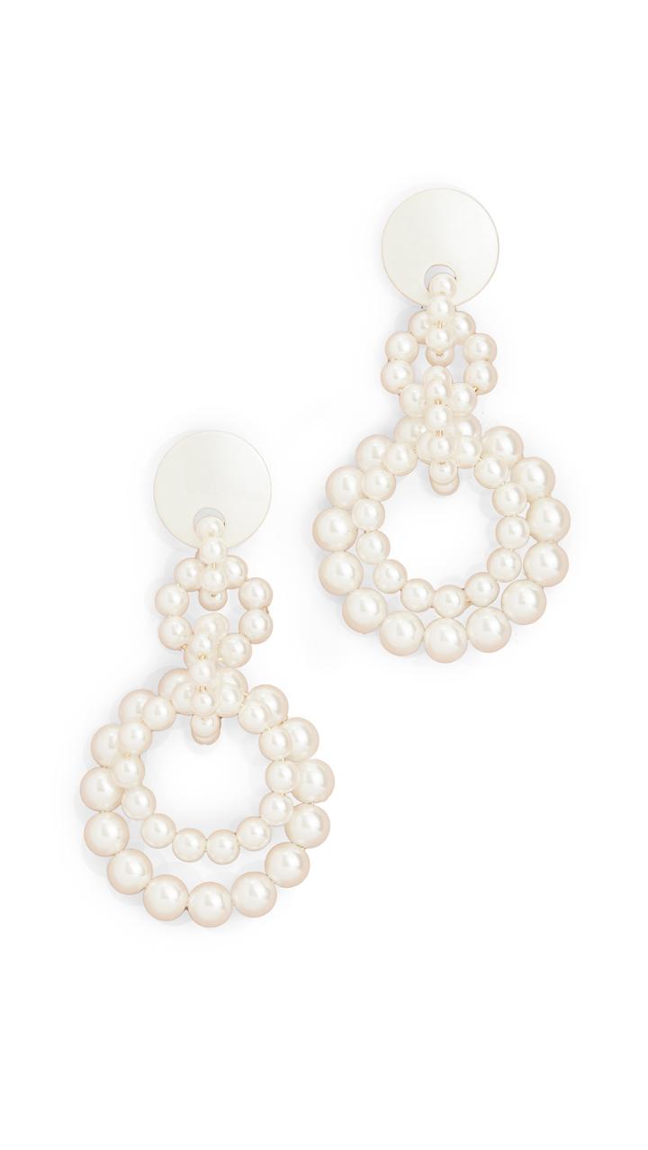 Lele Sadoughi Imitation Pearl Loop De Loop Earrings