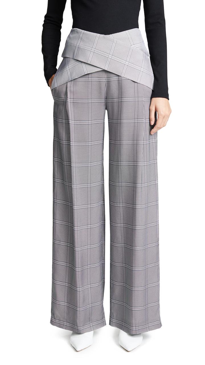 Dion Lee Wide Leg Check Pants