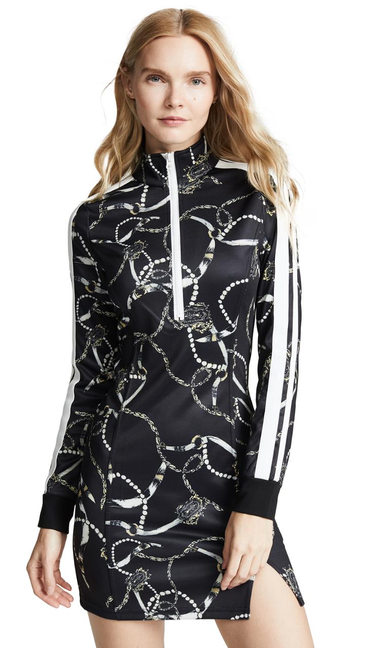 Pam Gela Mockneck Dress With Sport Stripe