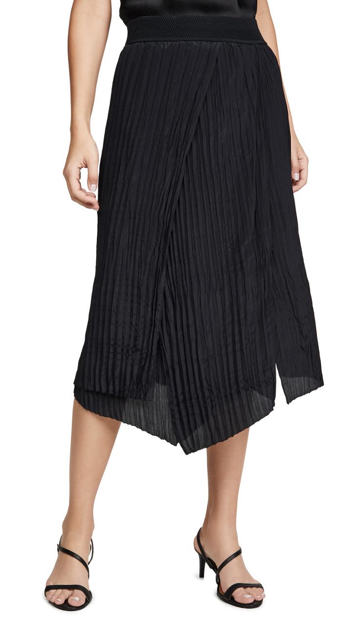 Vince Crinkle Pleated Skirt