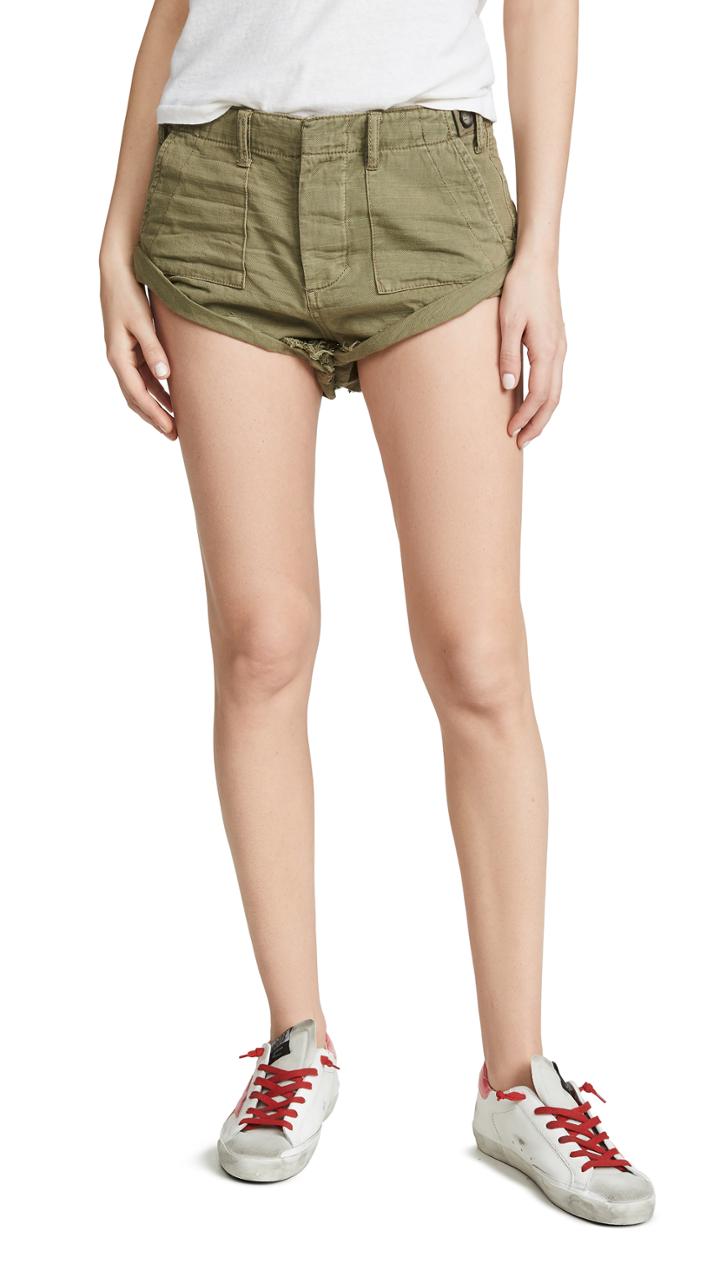 One Teaspoon Militaire Bandits Denim Shorts