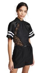 Alexander Wang Athletic Jersey Hybrid Top With Lace