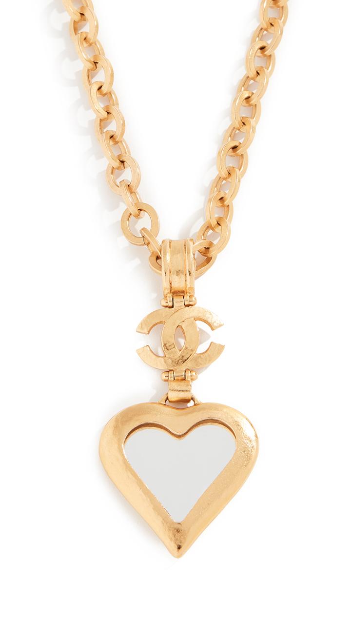 What Goes Around Comes Around Chanel Heart Mirror Necklace