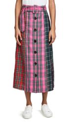 English Factory Colorblock Tartan Skirt