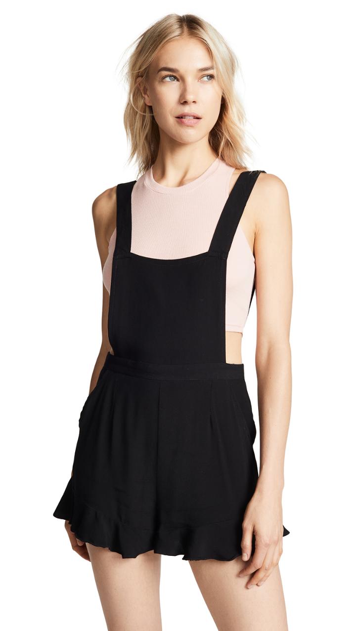 Bb Dakota Over All Of It Crepe Shortalls