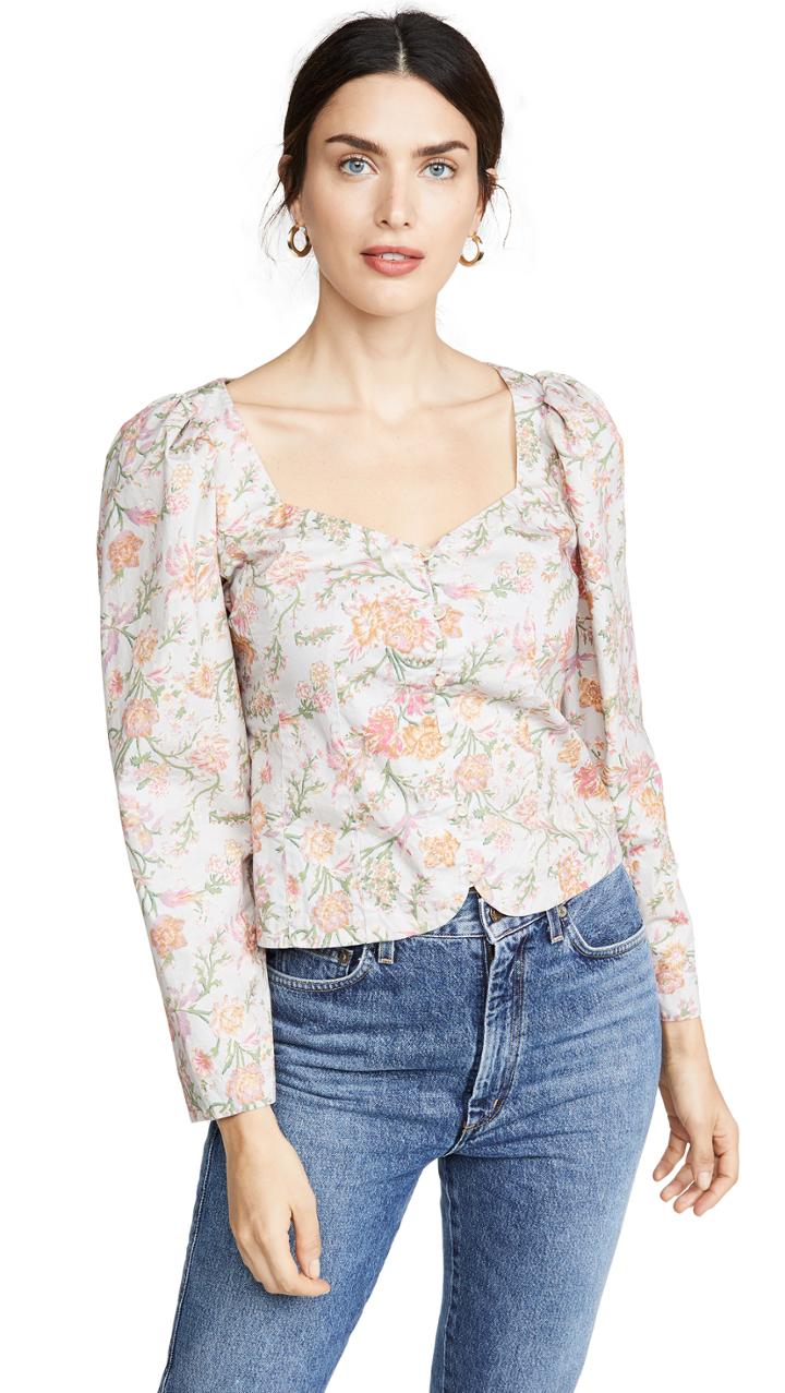La Vie Rebecca Taylor Long Sleeve Lidia Vine Top