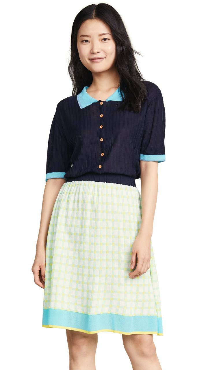 I Am Chen Collared Knit Dress