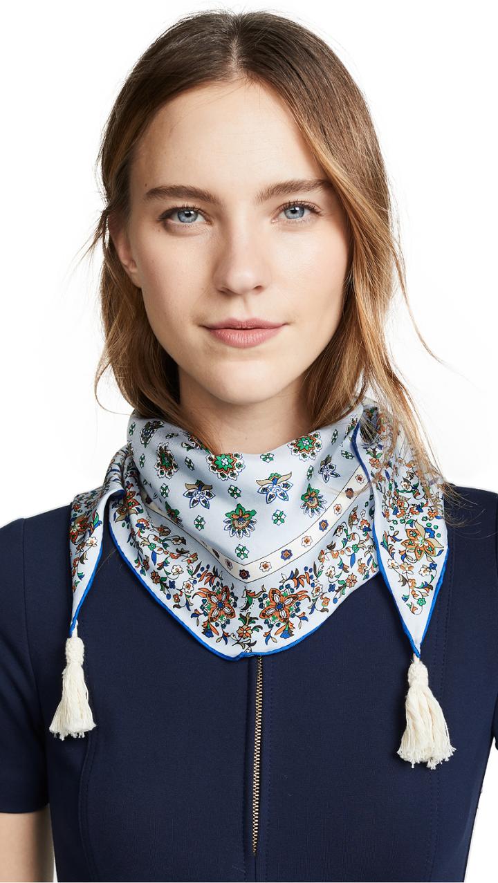Tory Burch Soleil Silk Diamond Scarf