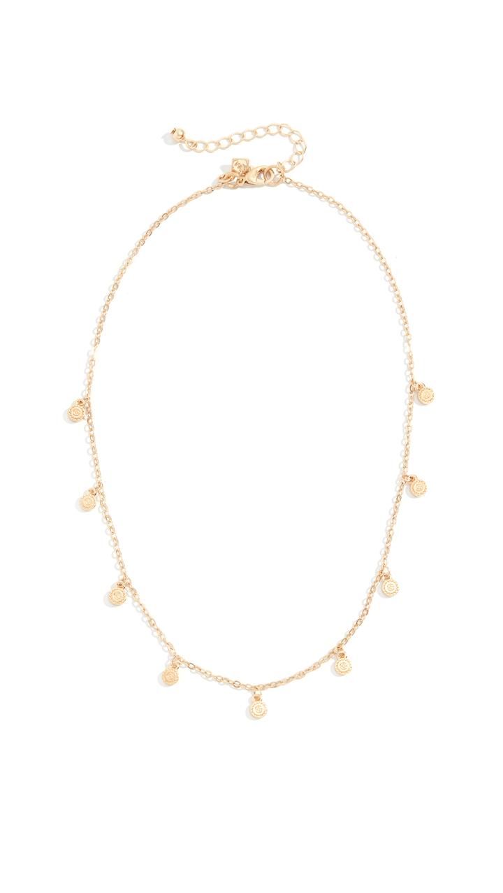 Rebecca Minkoff Etched Coins Droplet Necklace