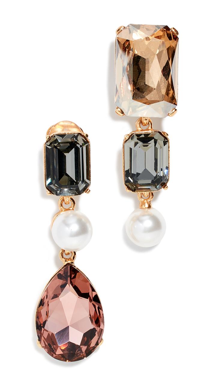 Oscar De La Renta Bold Crystal Earrings