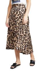 J O A Sheen Leopard Skirt