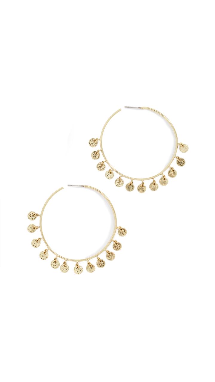 Luv Aj Hammered Disc Hoop Earrings