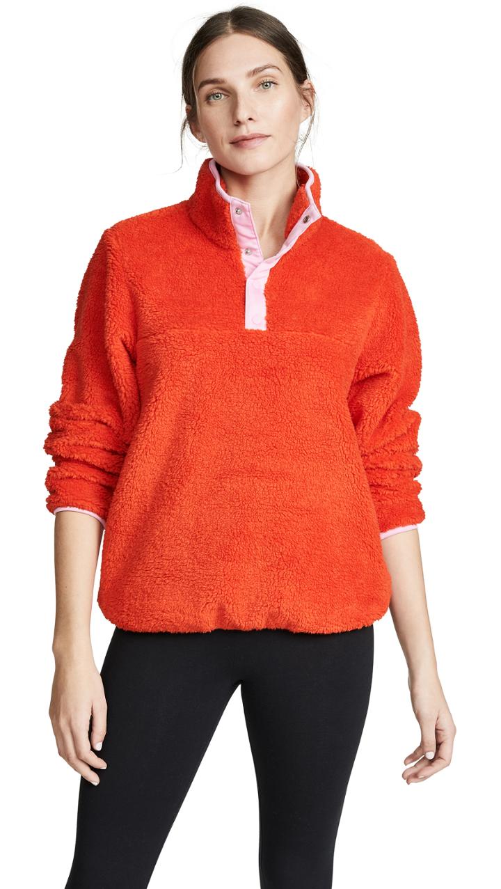 Tory Sport Sherpa Fleece Pullover