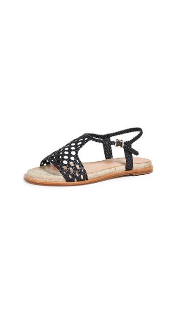 Paloma Barcelo Sandrine Woven Flat Sandals