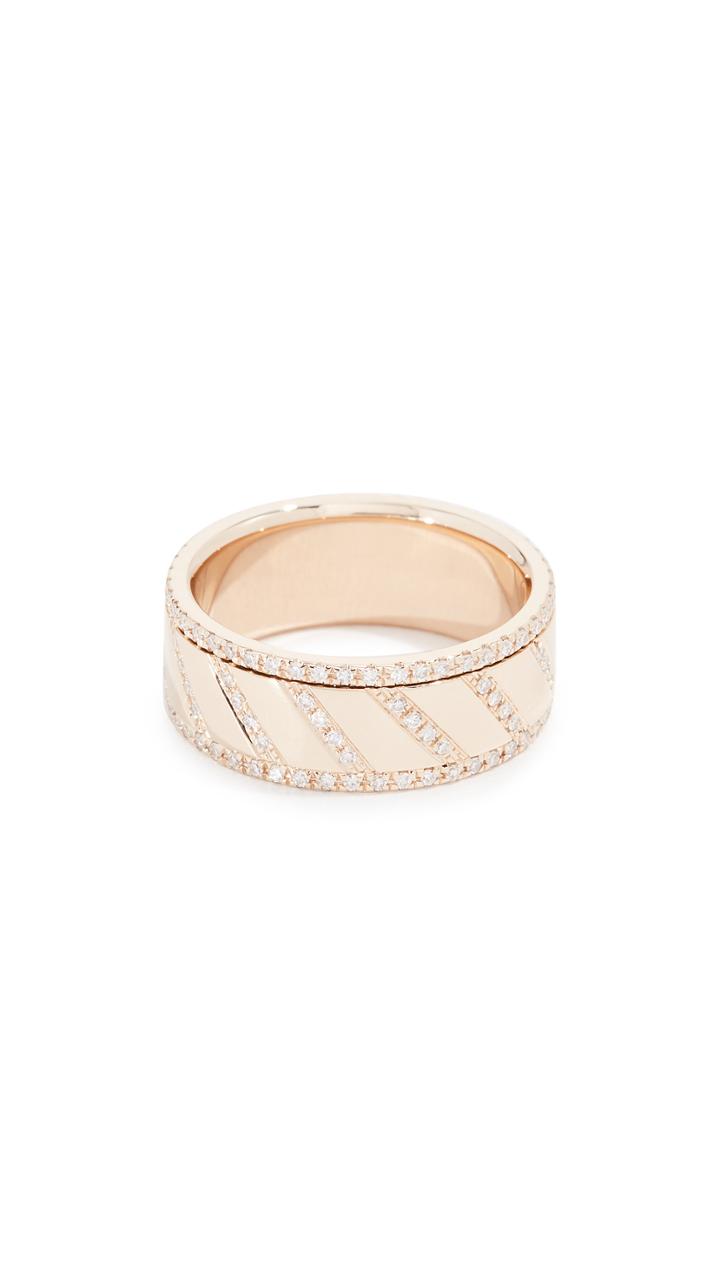 Ef Collection 14k Multi Diamond Slash Spinning Ring