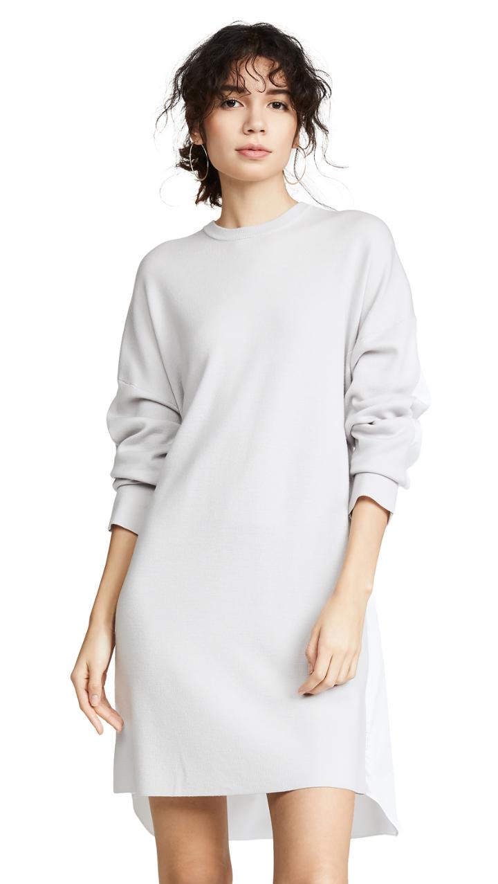 Tibi Shirt Combo Short Dress