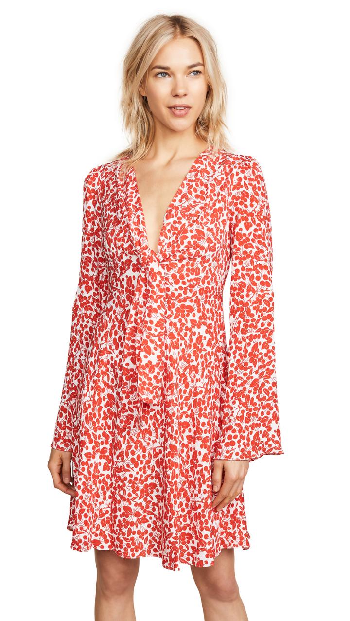 Diane Von Furstenberg Tie Front Mini Dress