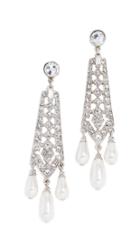 Ben Amun Crystal And Pearl Drop Earrings