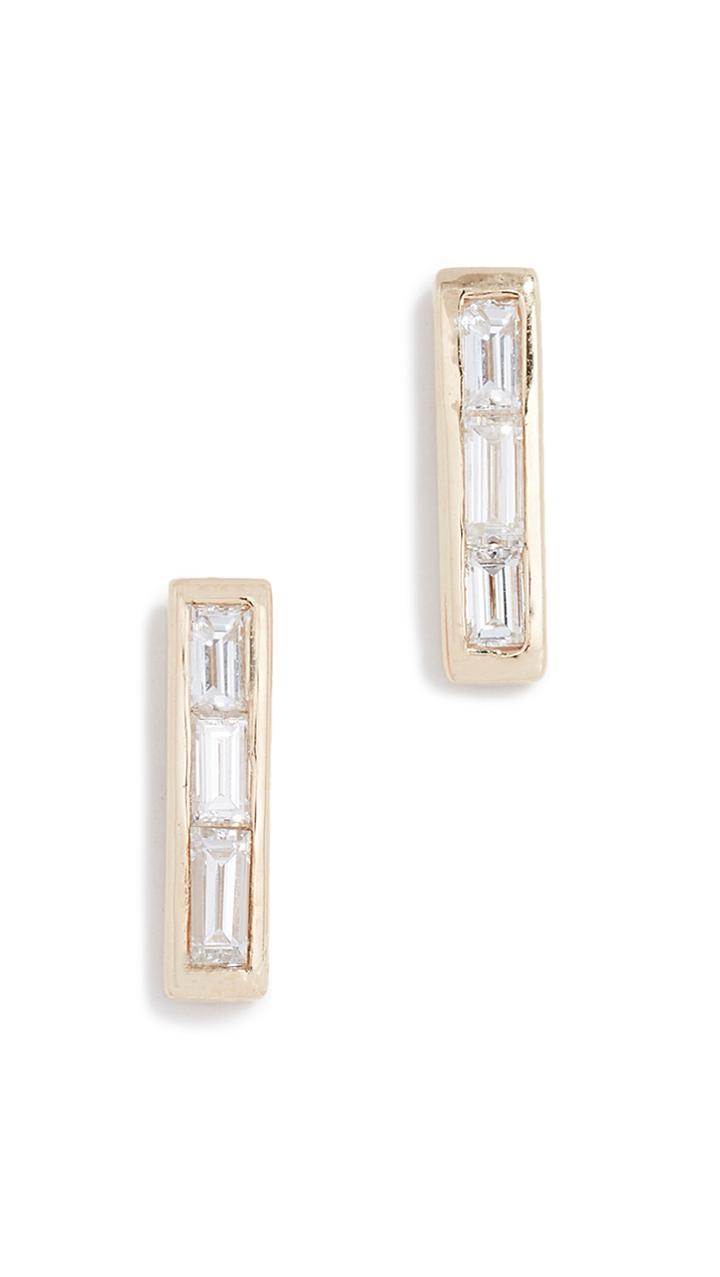 Ariel Gordon Jewelry 14k Baguette Diamond Stud Earrings