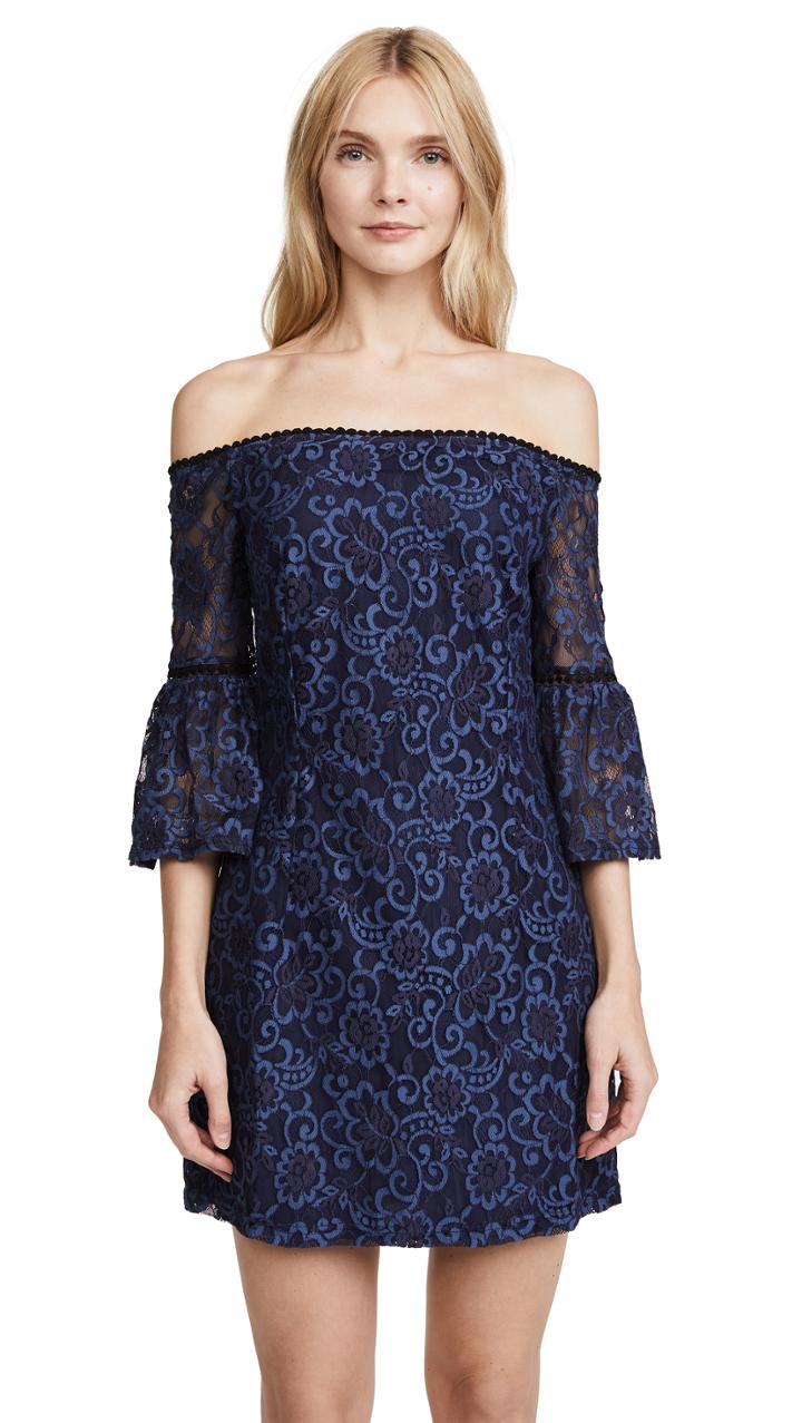 Bb Dakota Off Shoulder Two Tone Lace Dress