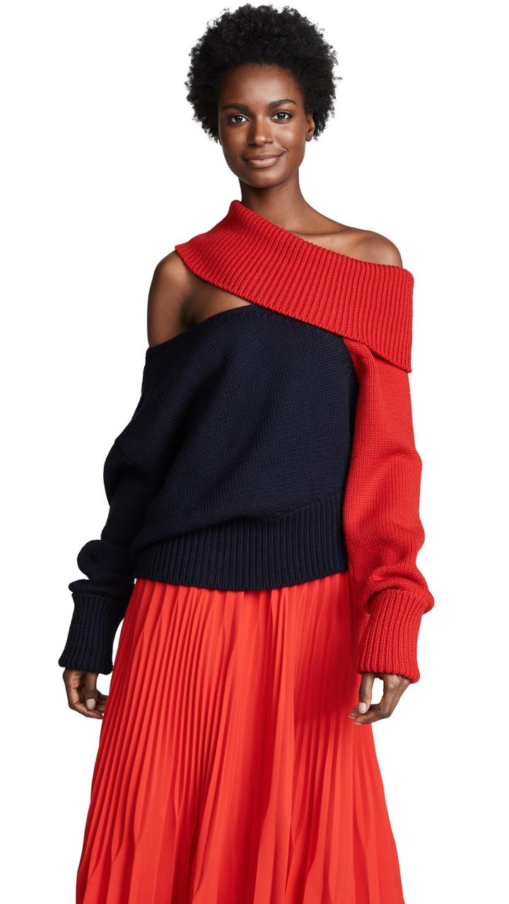 Monse Two Tone Slashed Sweater