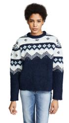 Sea Fair Isle Sleeve Sweater