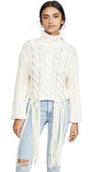 Area Cropped Cable Knit Sweater