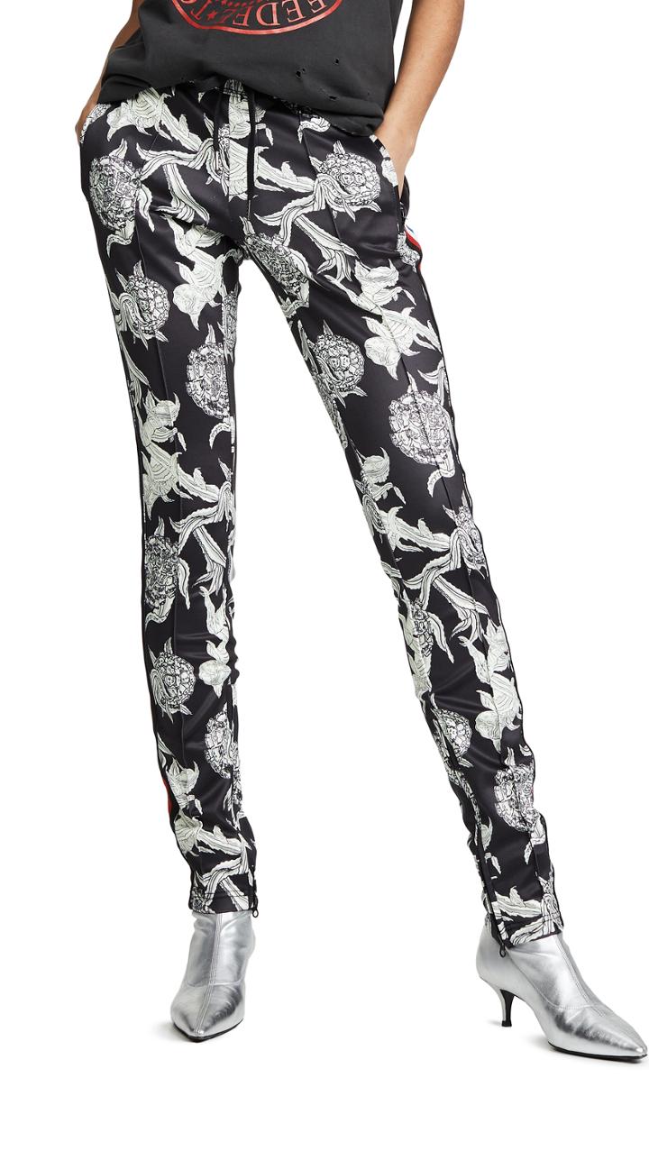 Pam Gela Colorblock Floral Cigarette Pants