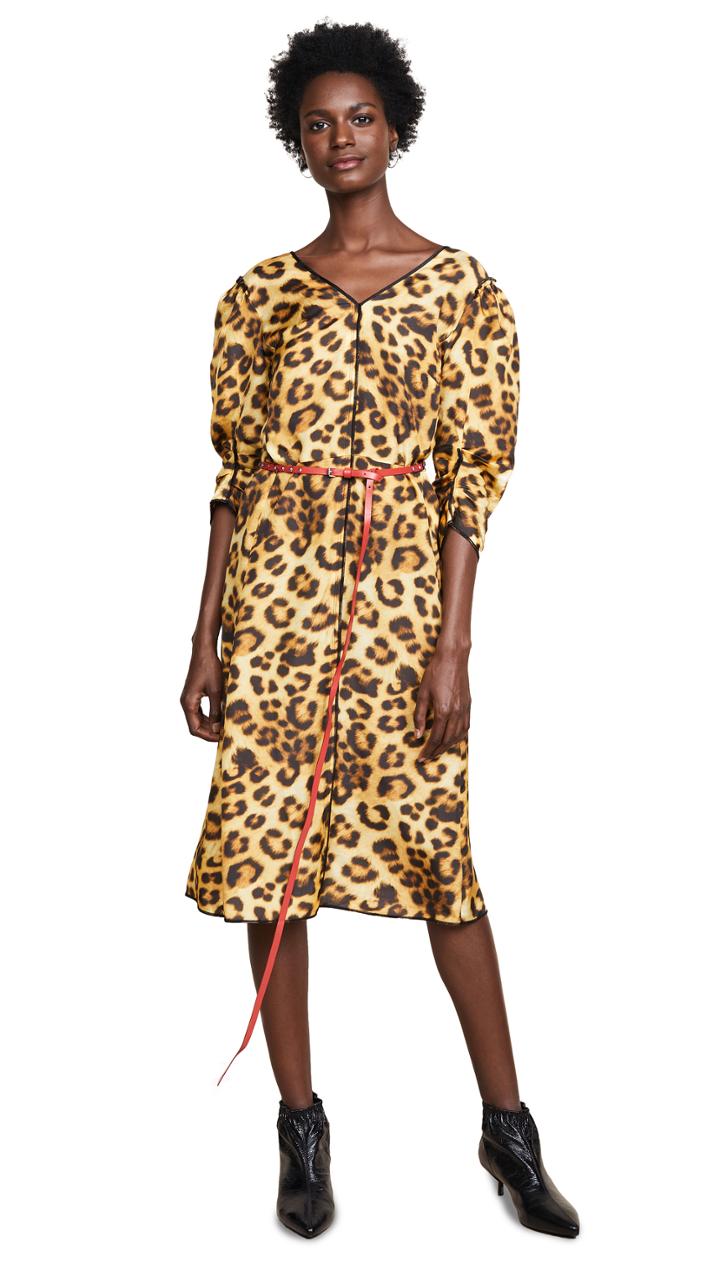 Marc Jacobs Printed V Neck Dress