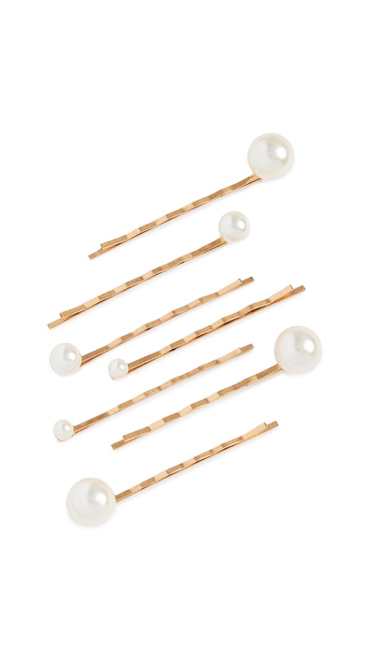 Jennifer Behr Imitation Pearl Bobby Pin Set Of 7