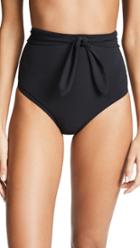 Tory Burch Solid Tie High Waisted Bottoms