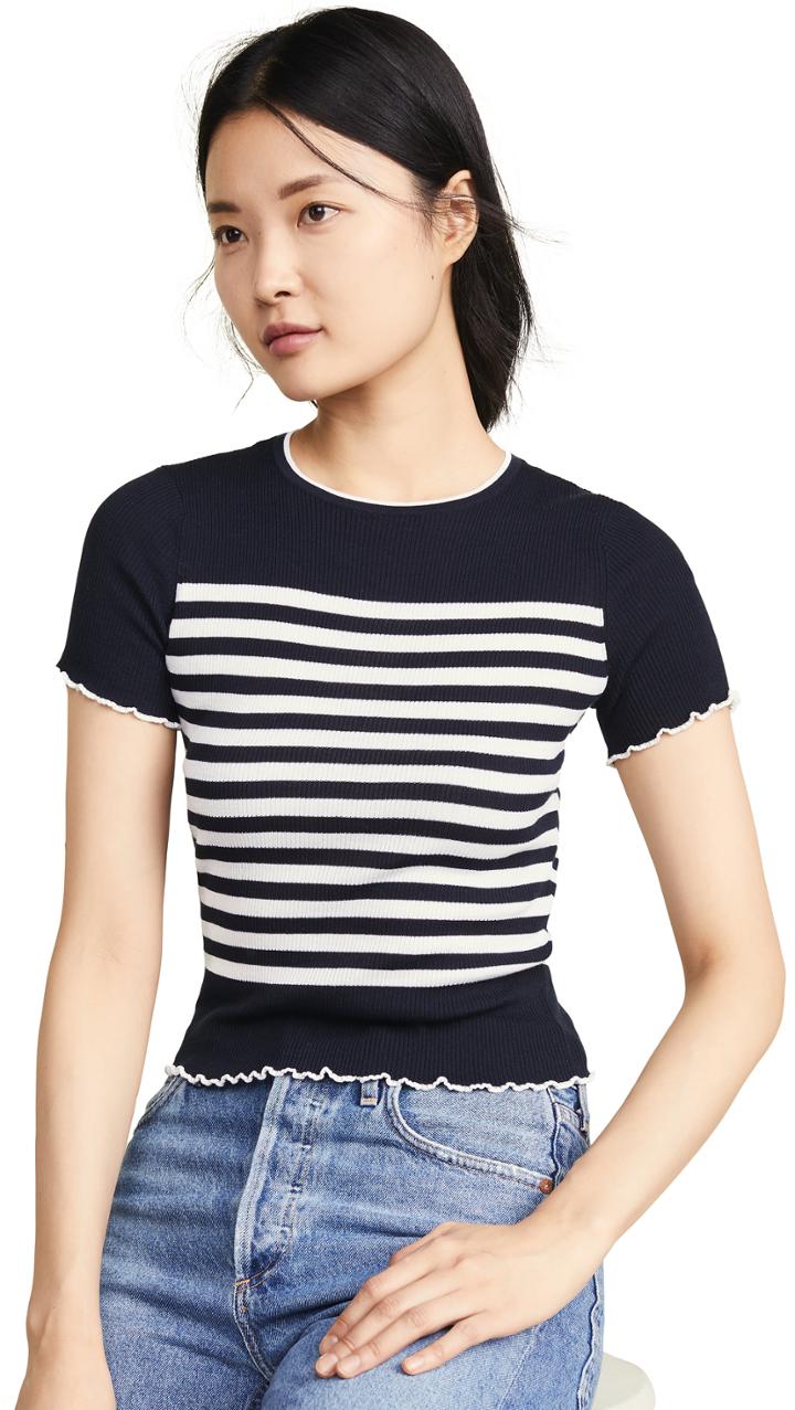 Autumn Cashmere Rib Breton Tee