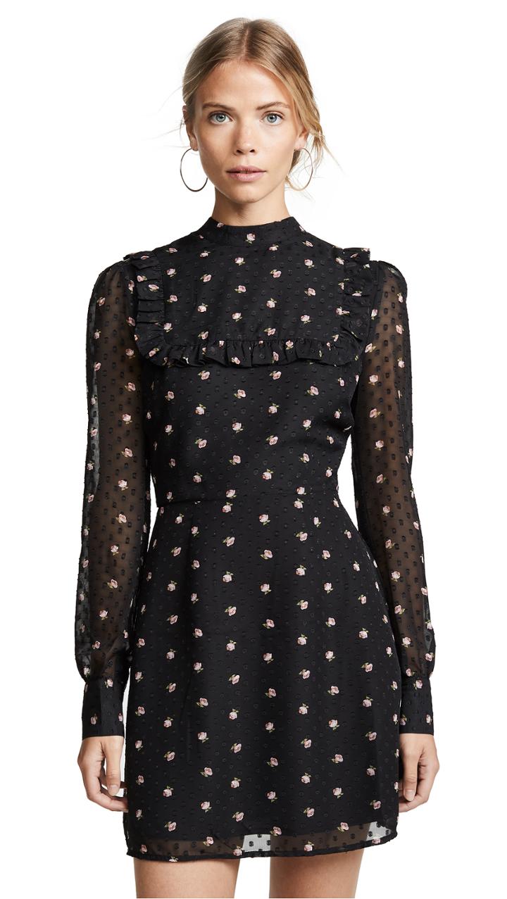 Wayf Manor Ruffle Bib Mini Dress
