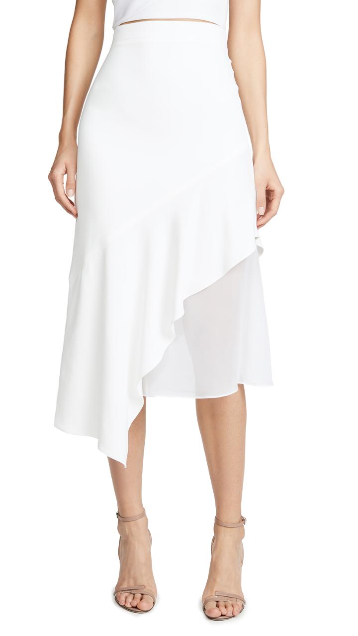 Cushnie High Waisted Asymmetrical Hem Skirt
