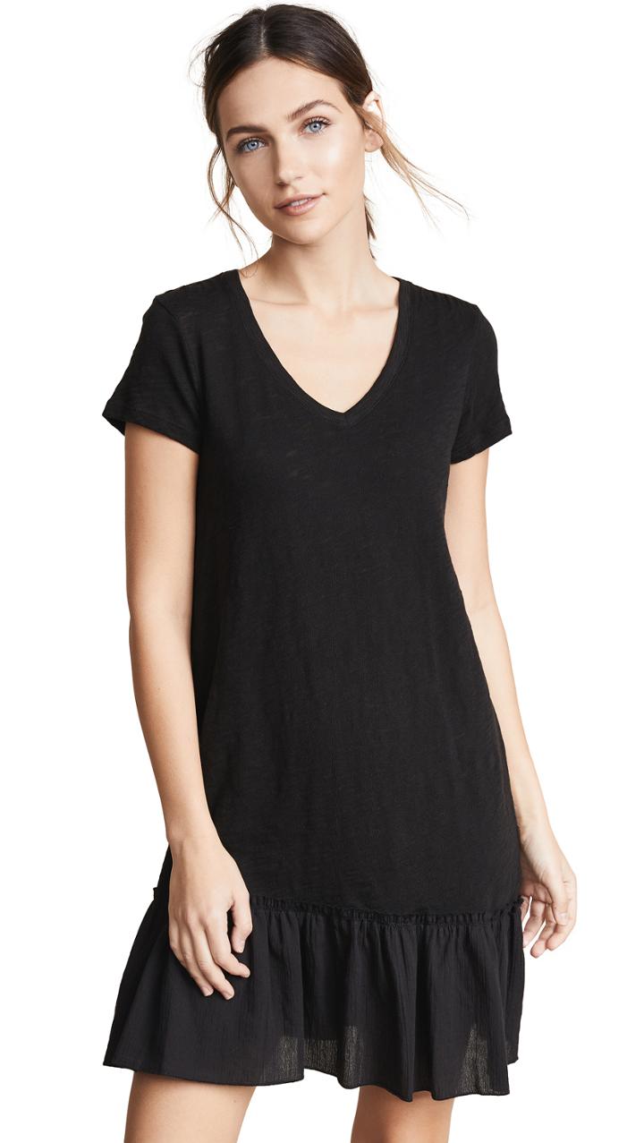 Atm Anthony Thomas Melillo Slub Jersey Dress With Ruffle Detail